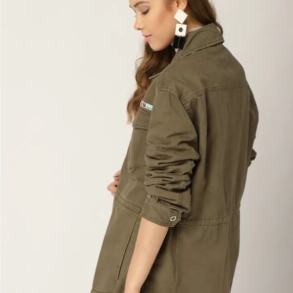 MNG MANGO Olive Green Women's Military Jacket Size XS - Picture 2 of 16
